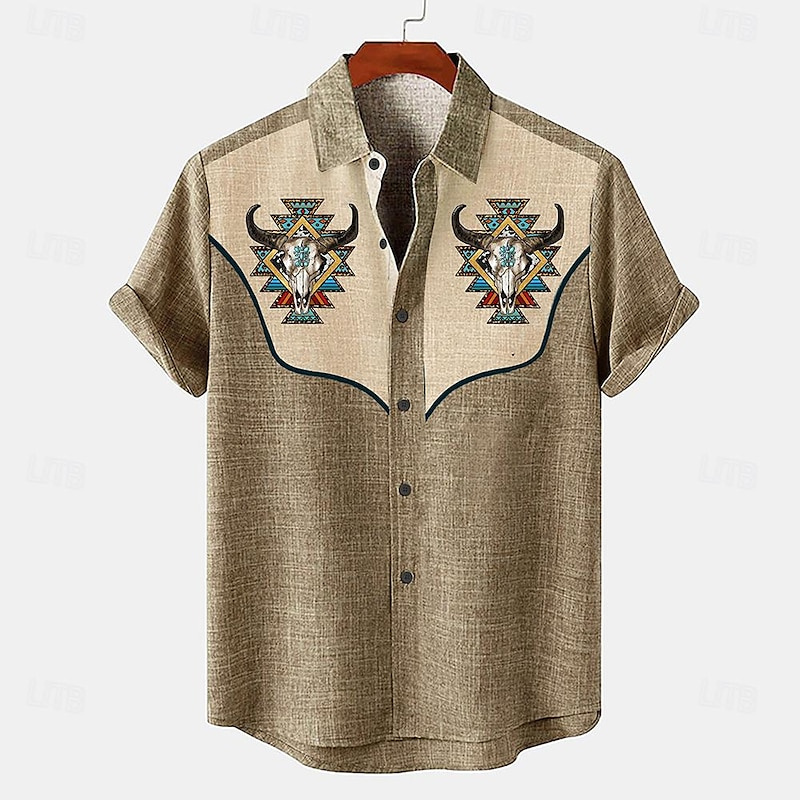 Parade Fashion Street - Camisa masculina de linho manga curta