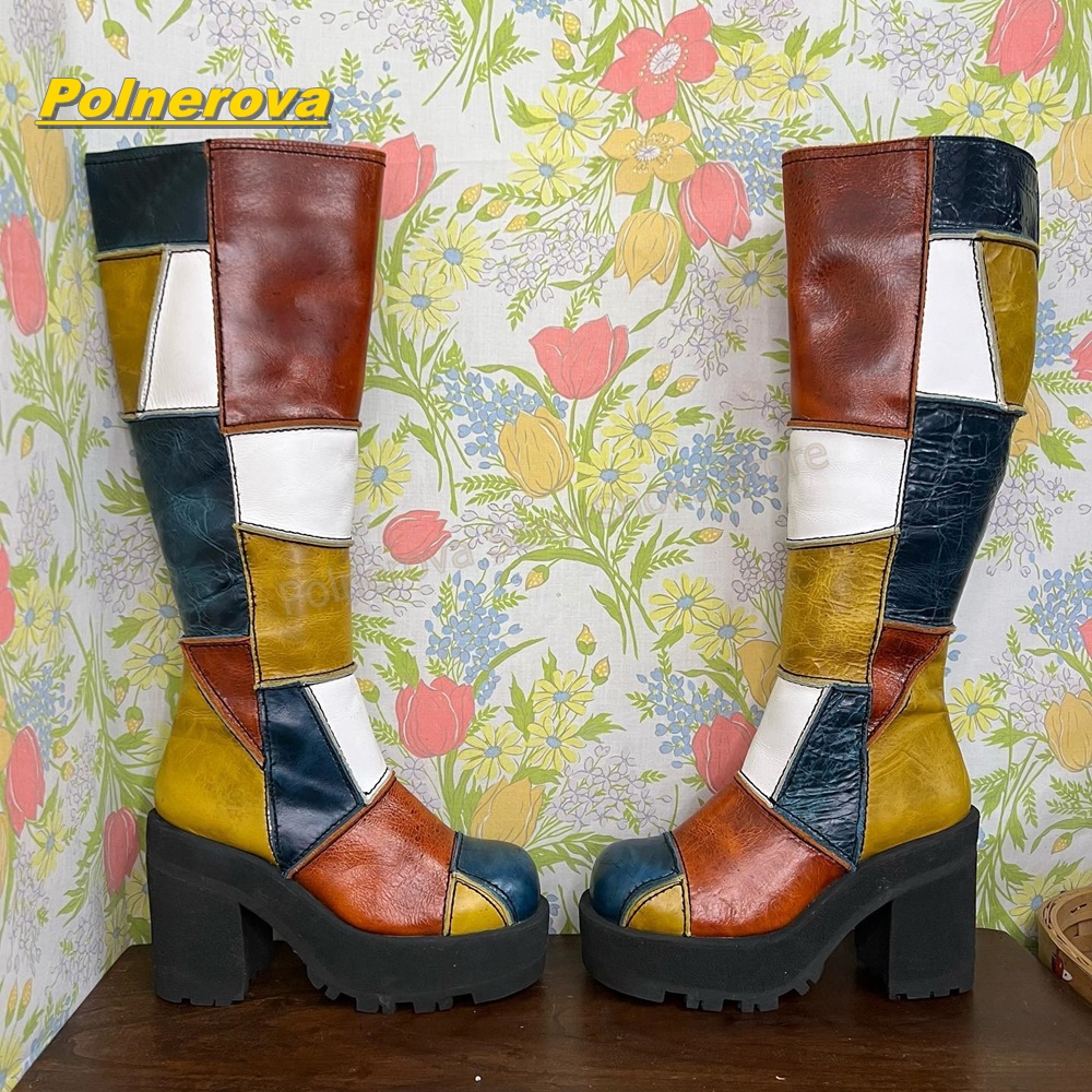 Street Fashion Vintage - Botas Femininas Retrô de Couro com