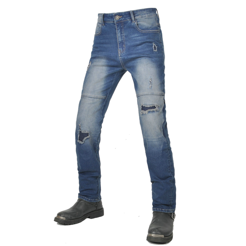 Distressed Jean Rip - Calça Jeans Feminina de Motociclista 2026