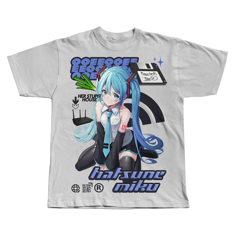 Street Fashion Trends 2026 - Camiseta de Manga Curta Hatsune Miku