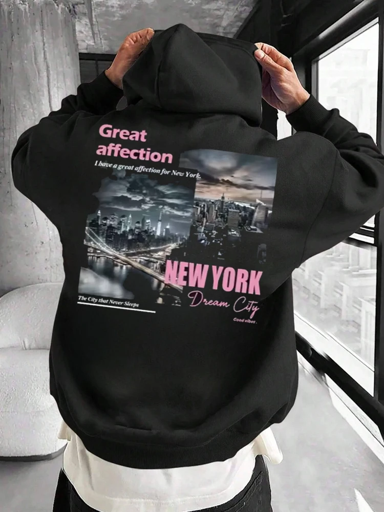 Street Fashion New York 2025 - Nova york sonho cidade impresso hoodies