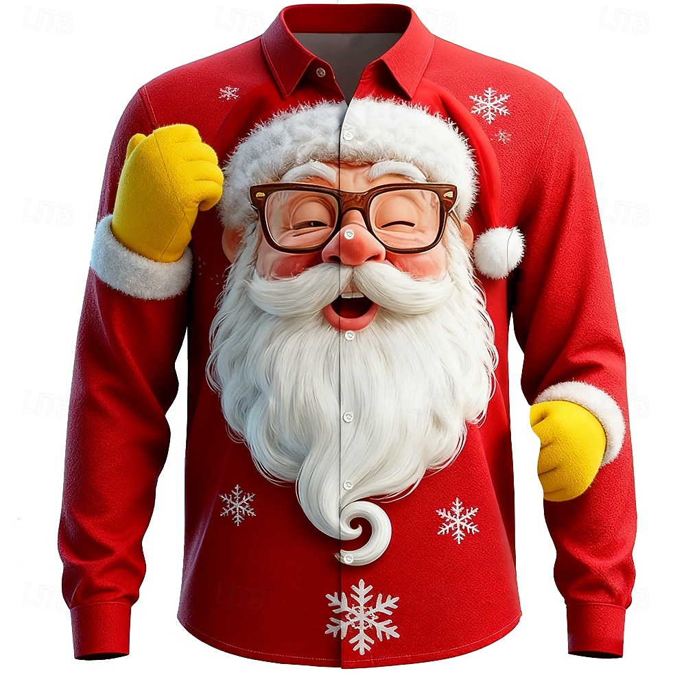 Street Fashion Fall 2025 - Natal masculino 3d gráfico manga longa,