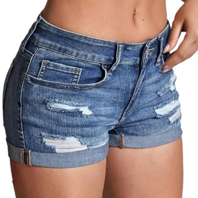 Shorts Jeans de Cintura Alta L - Distressed Jean Rip avaliação e preço