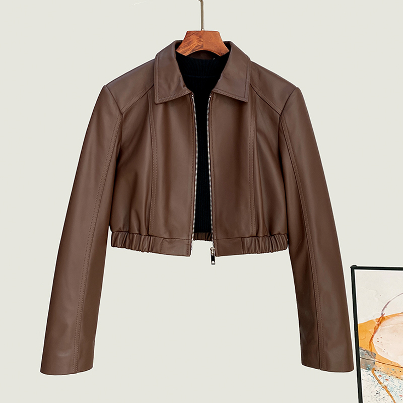 100% jaqueta de couro genuíno  - Street Fashion Fall 2025 avaliação e preço