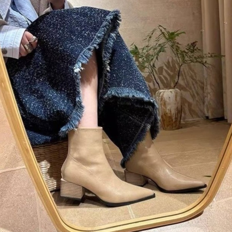 Botas Femininas de Cano Curto  - Street Fashion Vintage avaliação e preço