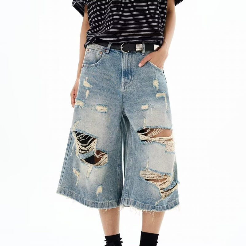 Novos Shorts Jeans Vintage Ras - Distressed Jean Rip avaliação e preço